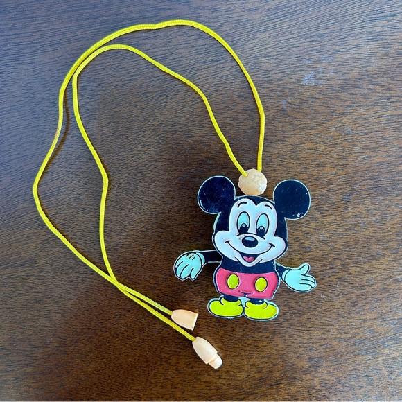 Disney Mickey Mouse Necklace Pull String Toy Walt Disney Productions - Picture 1 of 5